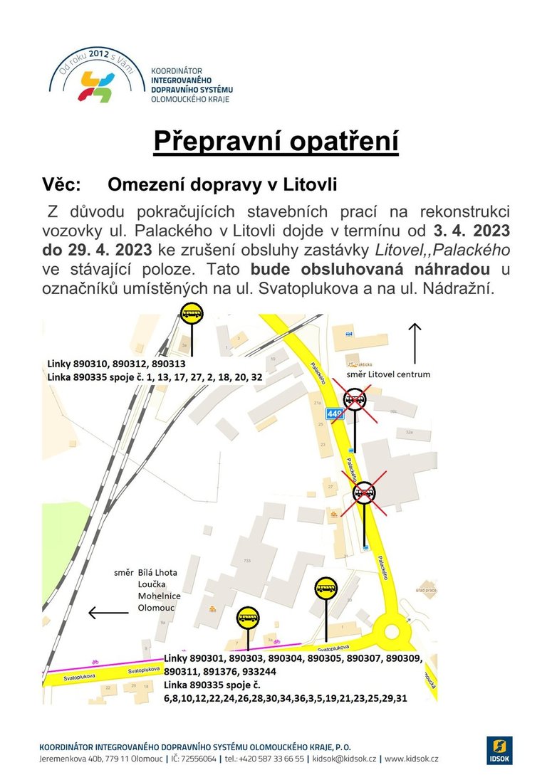Přepravní opatření - Částečná a úplná uzavírka  II.449 Litovel - Chořelice.jpg